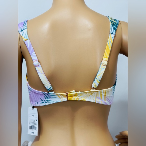 Shade & Shore Tropical Print Lightly Lined Bikini Top Crisscross Front 3… - Picture 8 of 12